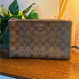 Coach Tan Monogram Pouch